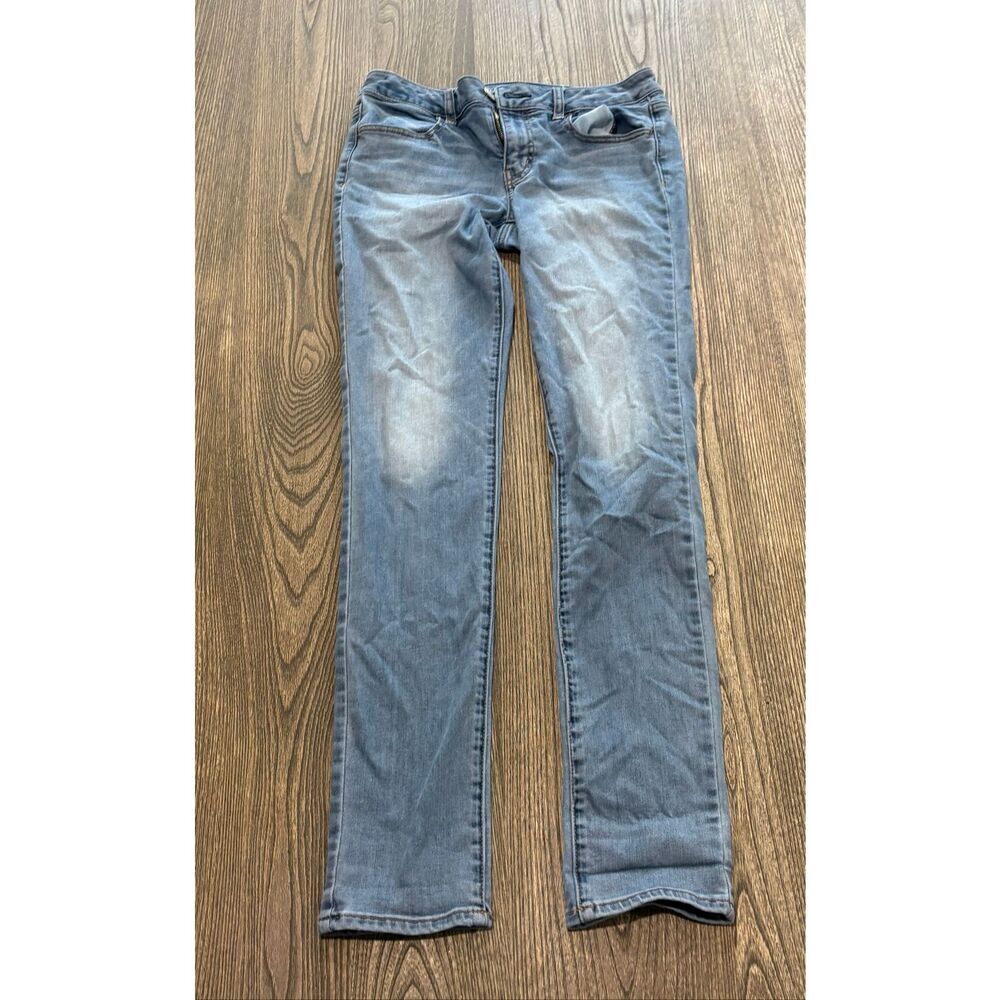 American Eagle Womens Skinny Jeans Low Rise Denim Medium Wash Blue Size 8 Long